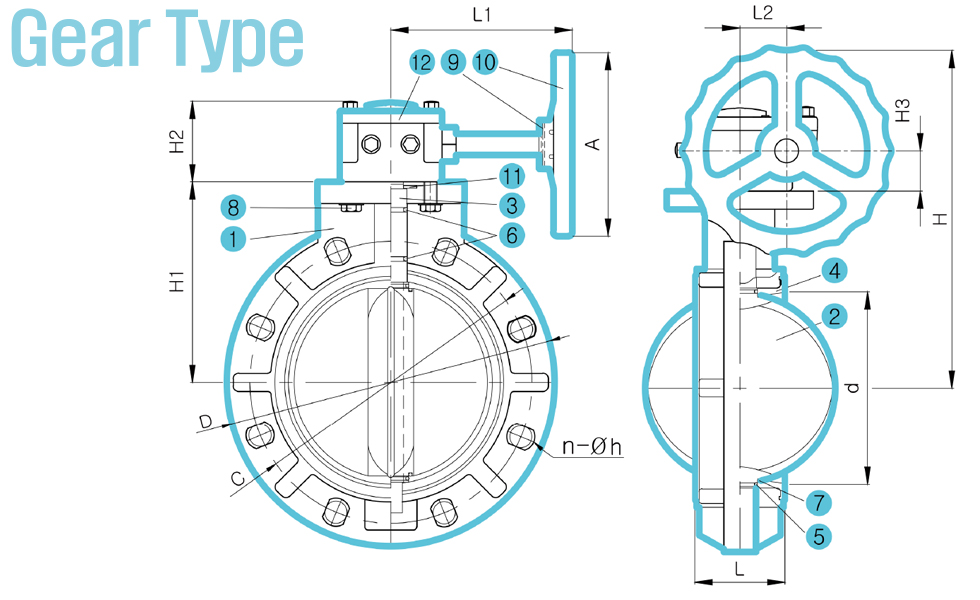 CLEAN BUTTERFLY VALVE GEAR